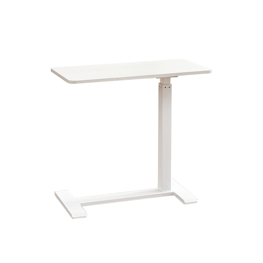 โต๊ะปรับระดับ ELIFE 80 ซม. มีล้อหมุนรอบทิศทาง สีขาว_0