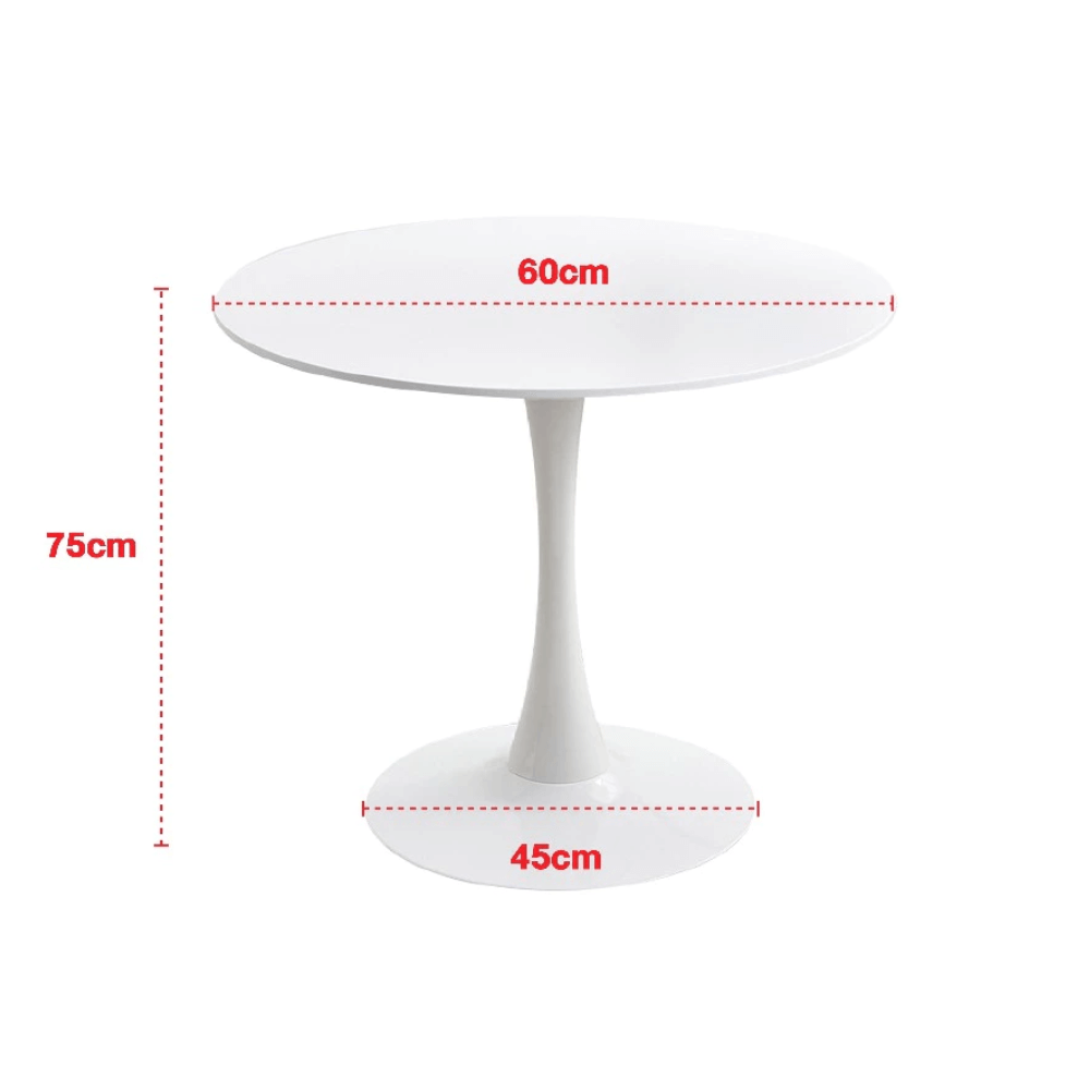 โต๊ะกลมฐานกลม ELIFE รุ่น RT03 ขนาด 60 ซม. สีขาว