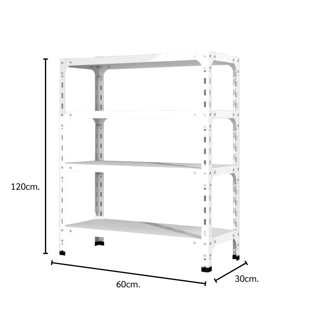 ชั้นวางของโล่ง 4 ชั้น ELIFE 120X60X30 สีขาว
