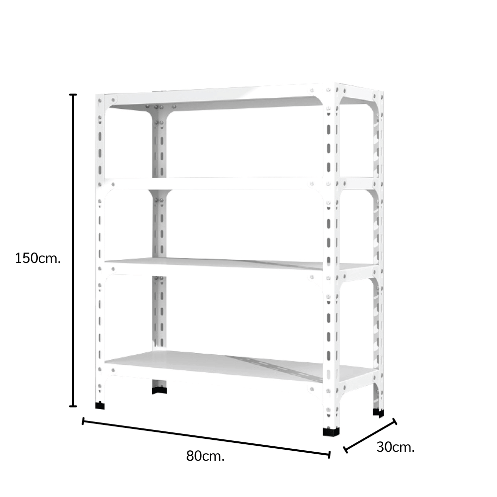 ชั้นวางของโล่ง 4 ชั้น ELIFE 150X80X30 สีขาว