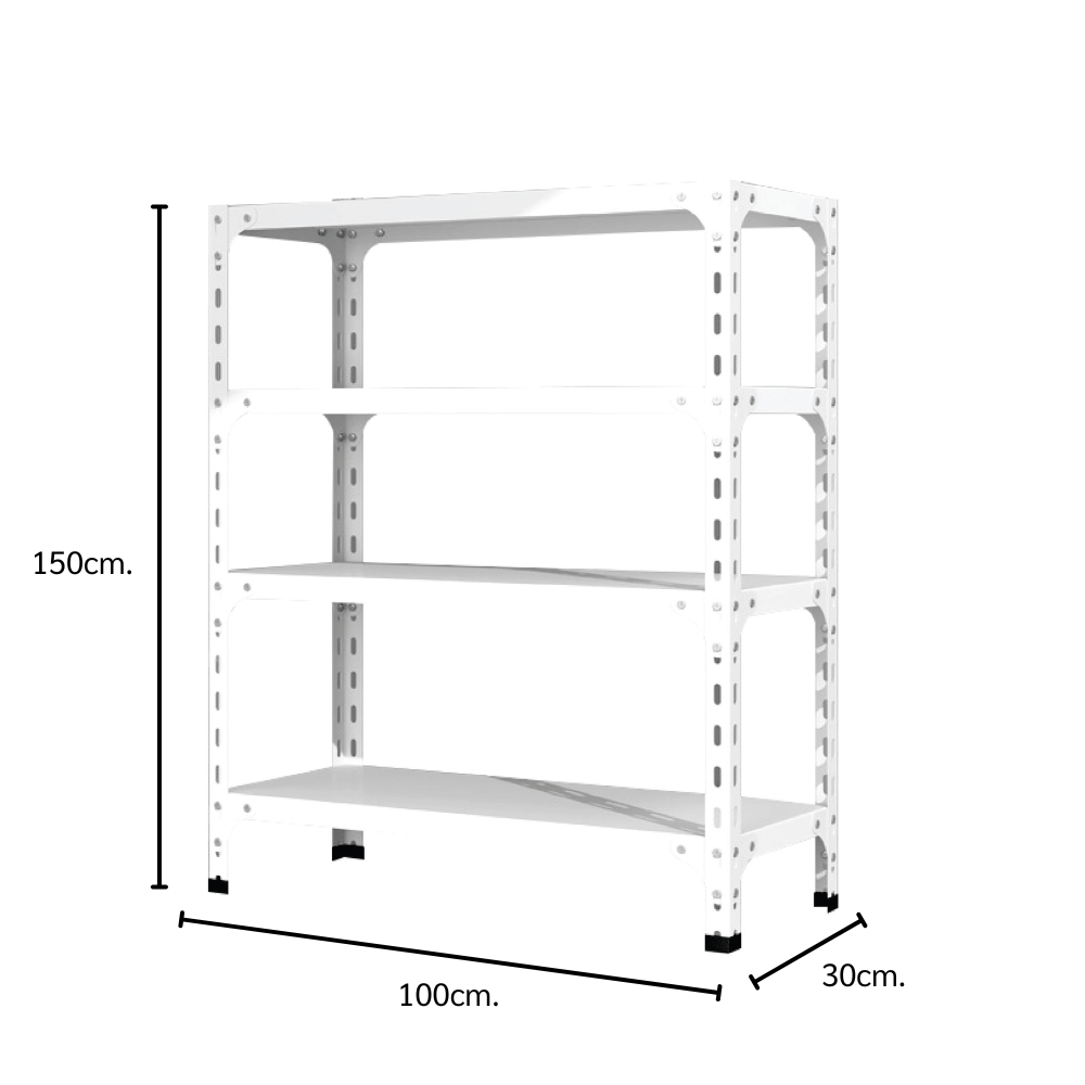 ชั้นวางของโล่ง 4 ชั้น ELIFE 150X100X30 สีขาว