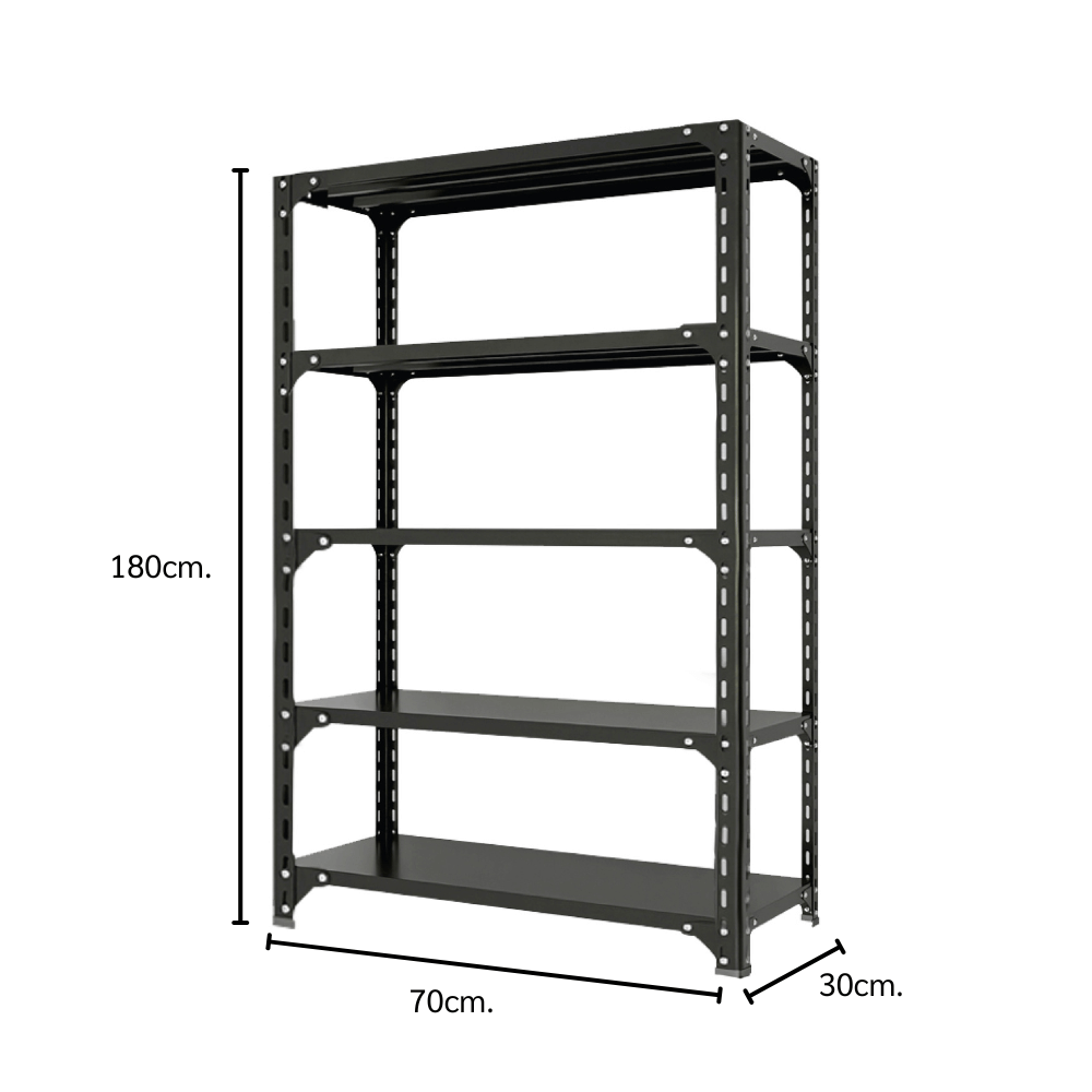 ชั้นวางของโล่ง 5 ชั้น ELIFE 180X70X30 สีดำ