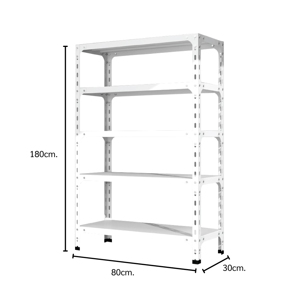 ชั้นวางของโล่ง 5 ชั้น ELIFE 180X80X30 สีขาว