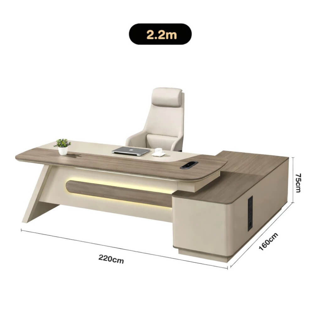 โต๊ะทำงาน ELIFE 220 ซม. ดีไซน์โมเดิร์น