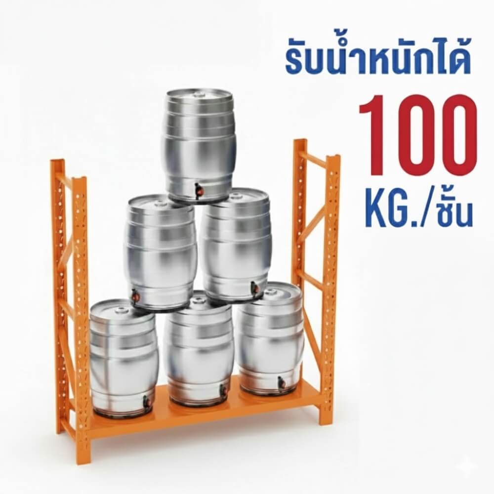 ชั้นวางของโล่ง 4 ชั้น ELIFE 180X180X40 ซม. สีส้ม/เทา