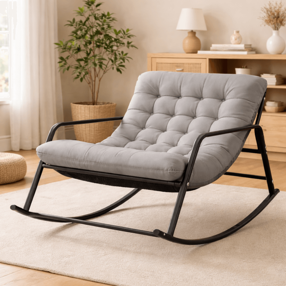 เก้าอี้พักผ่อนโยกได้ ELIFE สีเทา_3