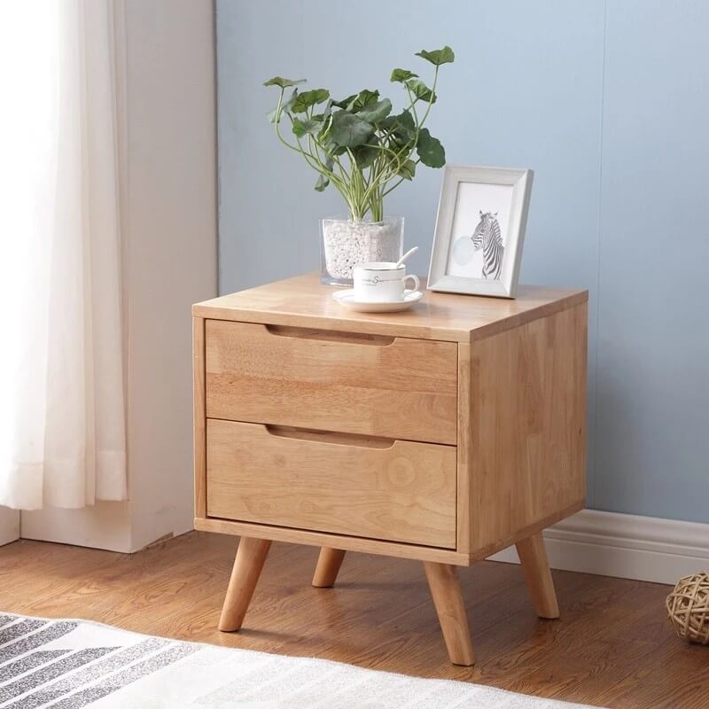 ตู้ข้างเตียงไม้สัก 2 ลิ้นชัก ELIFE ขนาด 45×40×50 ซม. สีไม้สักธรรมชาติ_4