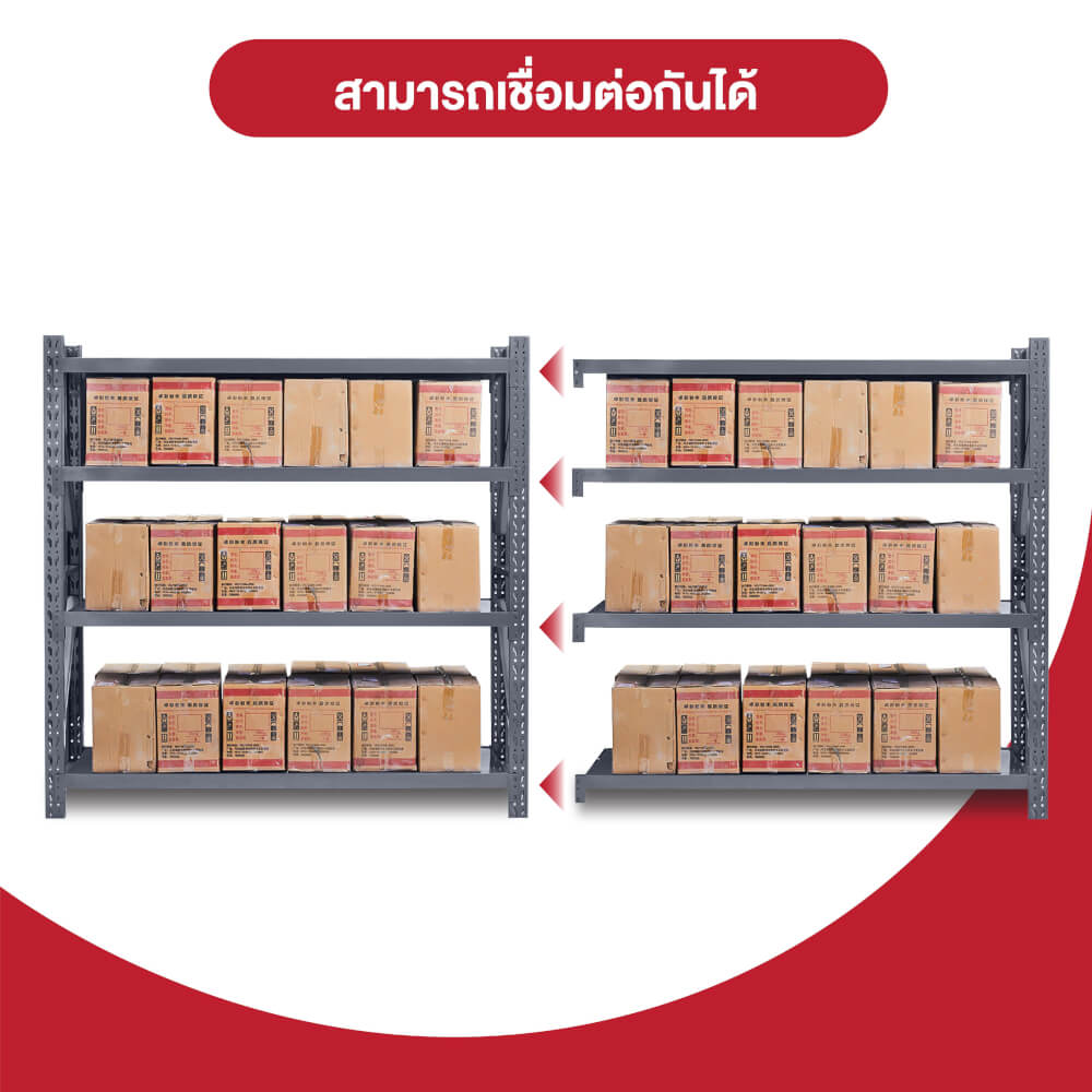 ชั้นวางของโล่ง 4 ชั้น ELIFE 200X200X60 ซม. สีดำ หนา_6