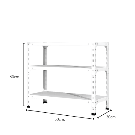 ชั้นวางของโล่ง 3 ชั้น ELIFE 60X50X30 ซม. สีขาว_1