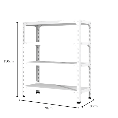 ชั้นวางของโล่ง 4 ชั้น ELIFE 150X70X30 สีขาว_1