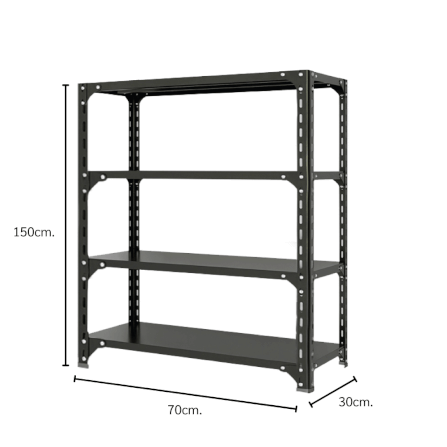 ชั้นวางของโล่ง 4 ชั้น ELIFE 150X70X30 สีดำ_1