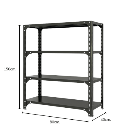 ชั้นวางของโล่ง 4 ชั้น ELIFE 150X80X40 สีดำ_1