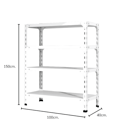 ชั้นวางของโล่ง 4 ชั้น ELIFE 150X100X40 สีขาว_1