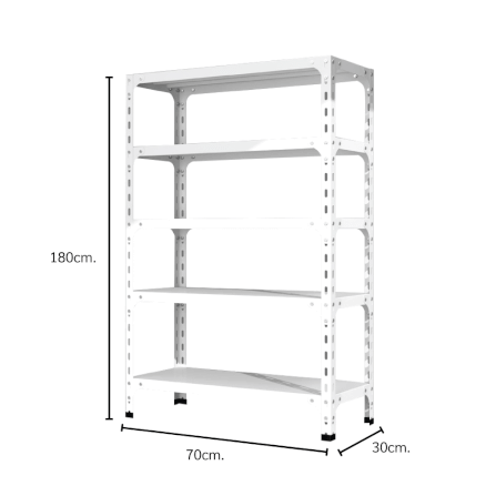 ชั้นวางของโล่ง 5 ชั้น ELIFE 180X70X30 สีขาว_1