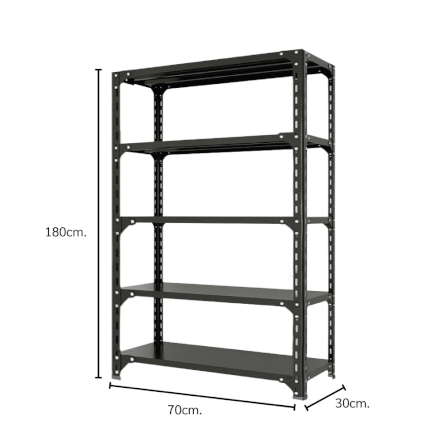 ชั้นวางของโล่ง 5 ชั้น ELIFE 180X70X30 สีดำ_1