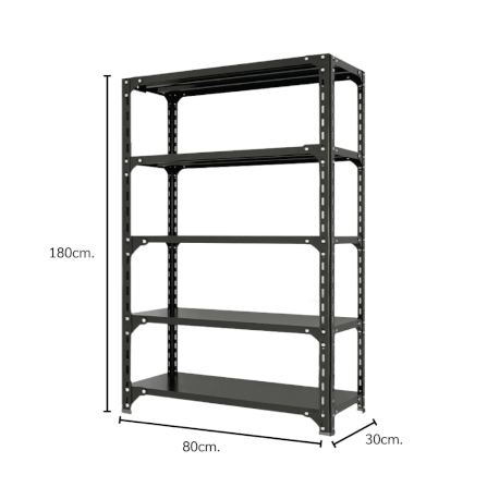 ชั้นวางของโล่ง 5 ชั้น ELIFE 180X80X30 สีดำ_1