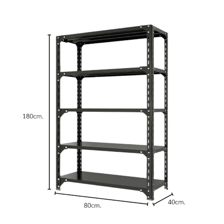 ชั้นวางของโล่ง 5 ชั้น ELIFE 180X80X40 สีดำ_1