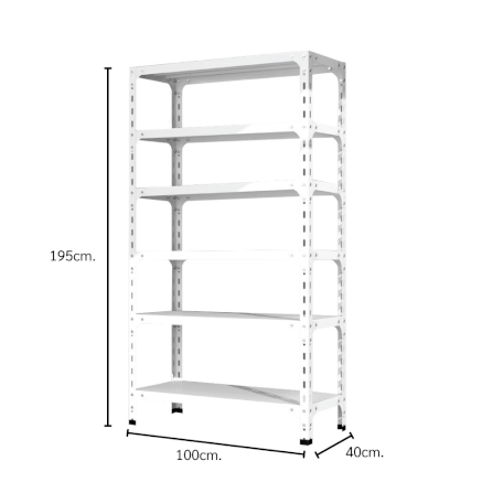 ชั้นวางของโล่ง 6 ชั้น ELIFE 195X100X40 สีขาว_1