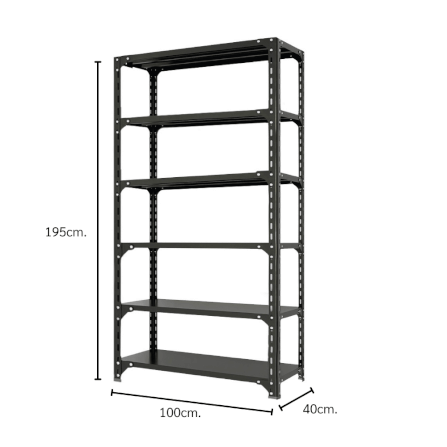 ชั้นวางของโล่ง 6 ชั้น ELIFE 195X100X40 สีดำ_1