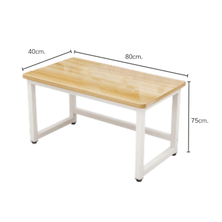 โต๊ะทำงาน ELIFE 80 ซม. สีขาวท็อปลายไม้_1