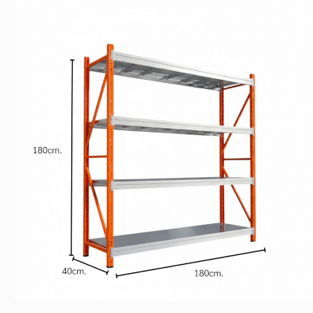 ชั้นวางของโล่ง 4 ชั้น ELIFE 180X180X40 ซม. สีส้ม/เทา_1