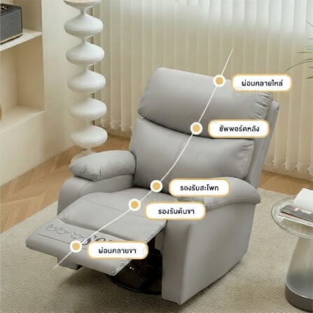โซฟาปรับเอนนอน ELIFE รุ่น SOFA-01*FCN สีเทา มีที่วางแก้ว_2