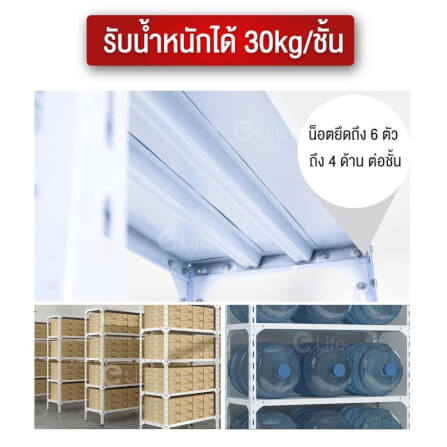 ชั้นวางของโล่ง 4 ชั้น ELIFE 120X60X30 สีขาว_4