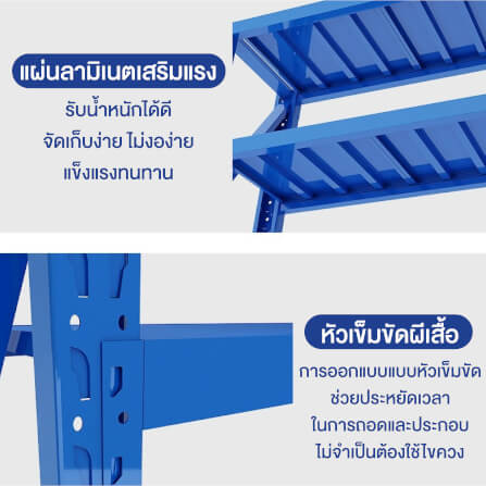 ชั้นวางของโล่ง 4 ชั้น ELIFE 200X200X60 ซม. สีน้ำเงิน หนาพิเศษ_4