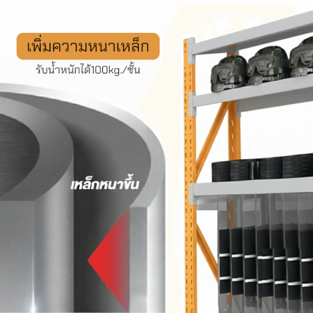 ชั้นวางของโล่ง 4 ชั้น ELIFE 180X180X40 ซม. สีส้ม/เทา_5