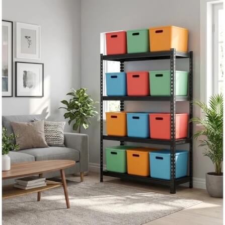 กล่องเก็บของ 4 ใบ (พร้อมฝา) ELIFE ขนาด 36.5X30 ซม. หลากสี_7