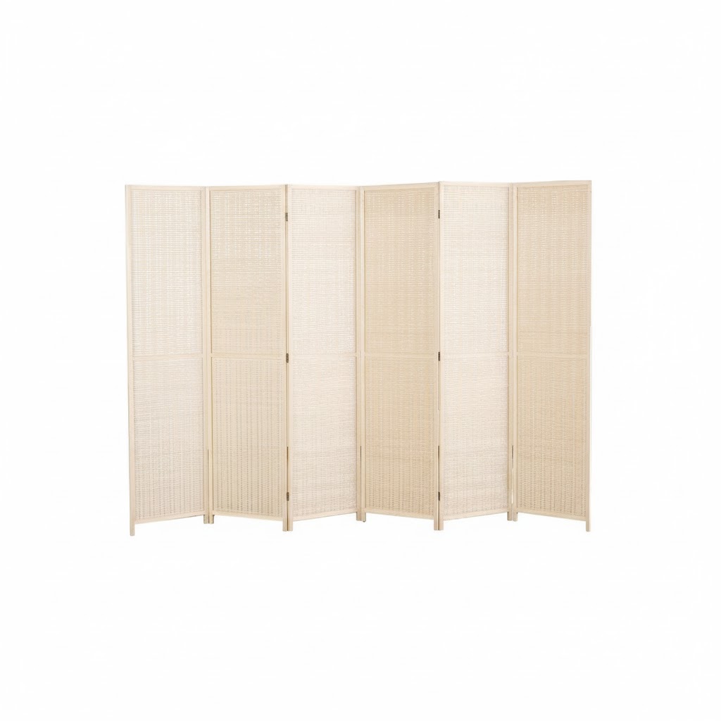 ฉากกั้นห้อง 6 บานพับ ELIFE ขนาด 180X300 ซม. สีไม้แท้ธรรมชาติ_5