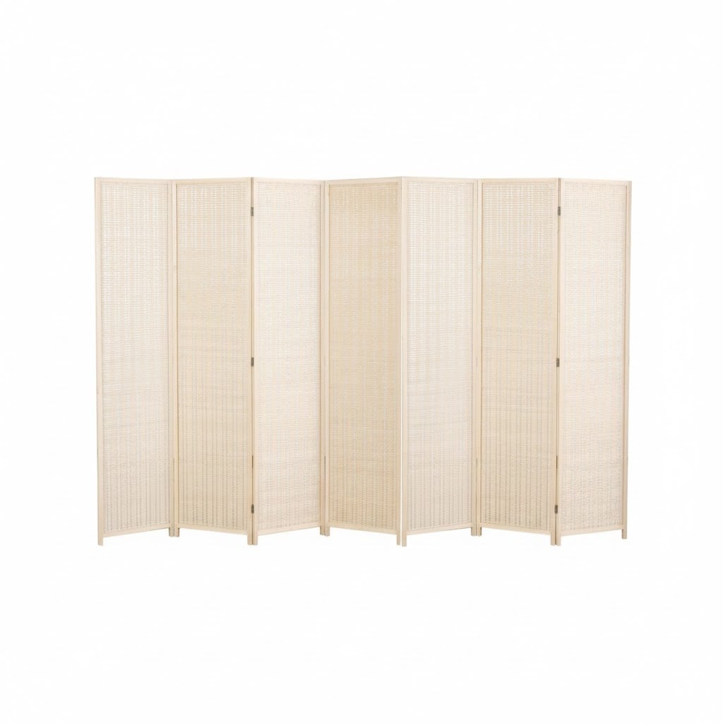 ฉากกั้นห้อง 7 บานพับ ELIFE ขนาด 180X350 ซม. สีไม้แท้ธรรมชาติ_5