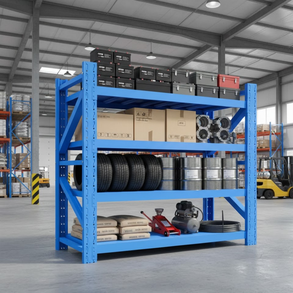 ชั้นวางของโล่ง 4 ชั้น ELIFE 200X200X60 ซม. สีน้ำเงิน หนาพิเศษ_8