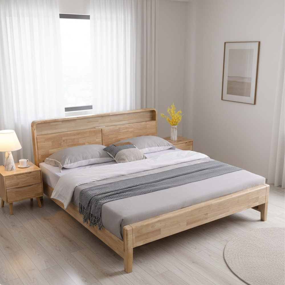 เตียง 5 ฟุต ELIFE 902PRO สีไม้ธรรมชาติ_8