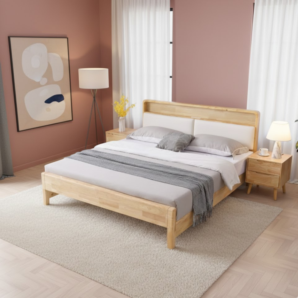 เตียง 6 ฟุต ELIFE 908PRO สีไม้ธรรมชาติ_8