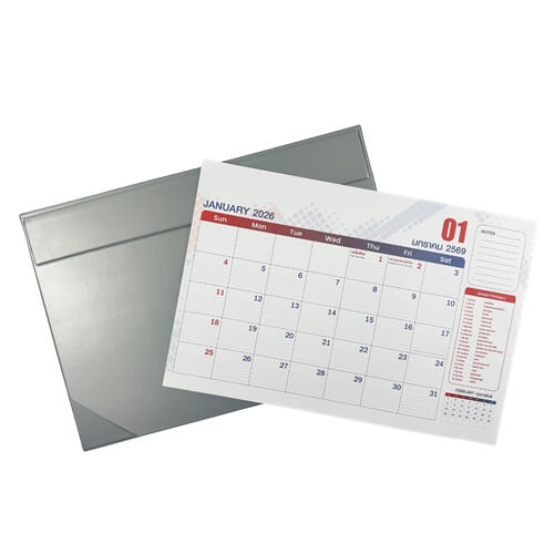 ชุดปฏิทินปี 2569 + แผ่นหนังรองเขียน SCP PACKING สีเทา_1