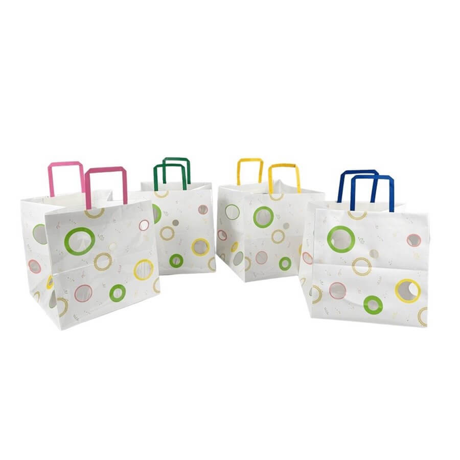 ถุงใส่กล่องเค้ก SCP PACKING 3 ปอนด์ ขนาด 11 X 10.75 X 12 นิ้ว (หูหิ้วคละสี) (1 แพ็ค 50 ใบ)