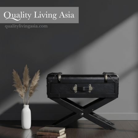 โต๊ะข้างเตียง QUALITY LIVING ASIA NIGHT TABLE สีดำ_1