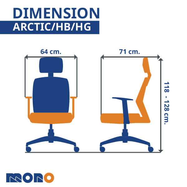 เก้าอี้ทำงานเพื่อสุขภาพ MONO FURNITURE รุ่น ARCTIC/H ผ้าตาข่าย/สีดำ