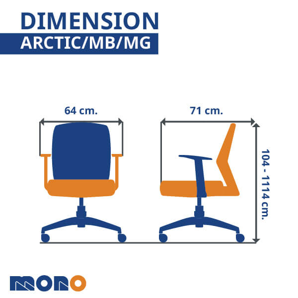 เก้าอี้ทำงานเพื่อสุขภาพ MONO FURNITURE รุ่น ARCTIC/M ผ้าตาข่าย/สีดำ