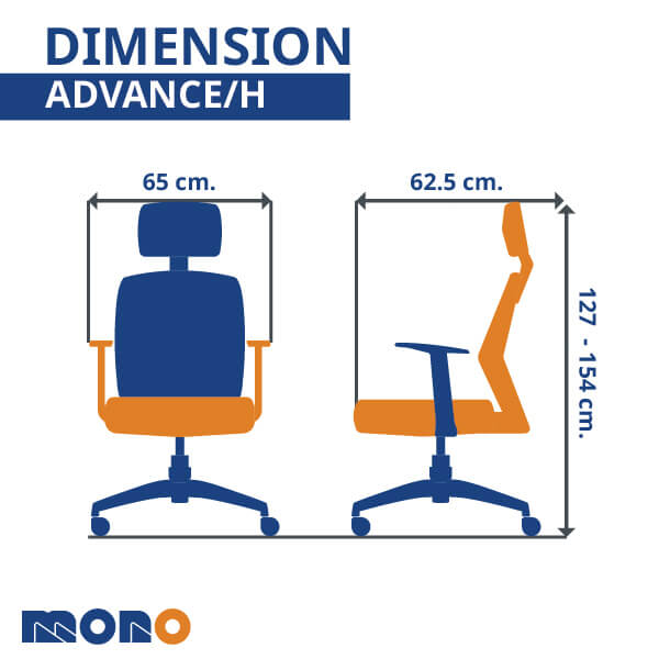 เก้าอี้ทำงานเพื่อสุขภาพ MONO FURNITURE รุ่น ADVANCE/H สีดำ