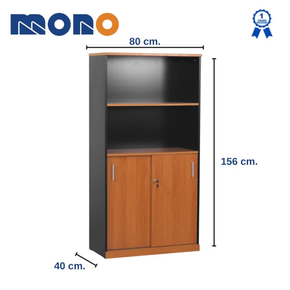 ตู้เอกสาร MONO FURNITURE รุ่น C150-WSS(F) สี เชอร์รี่/ดำ