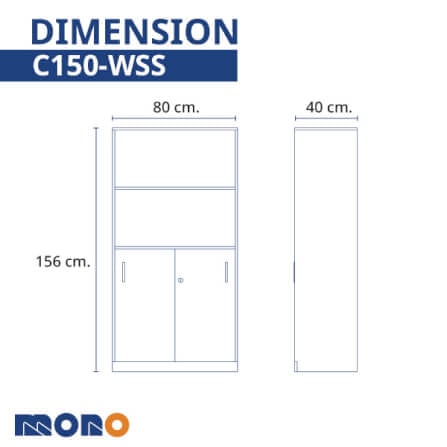 ตู้เอกสาร MONO FURNITURE รุ่น C150-WSS(F) สี เชอร์รี่/ดำ_3