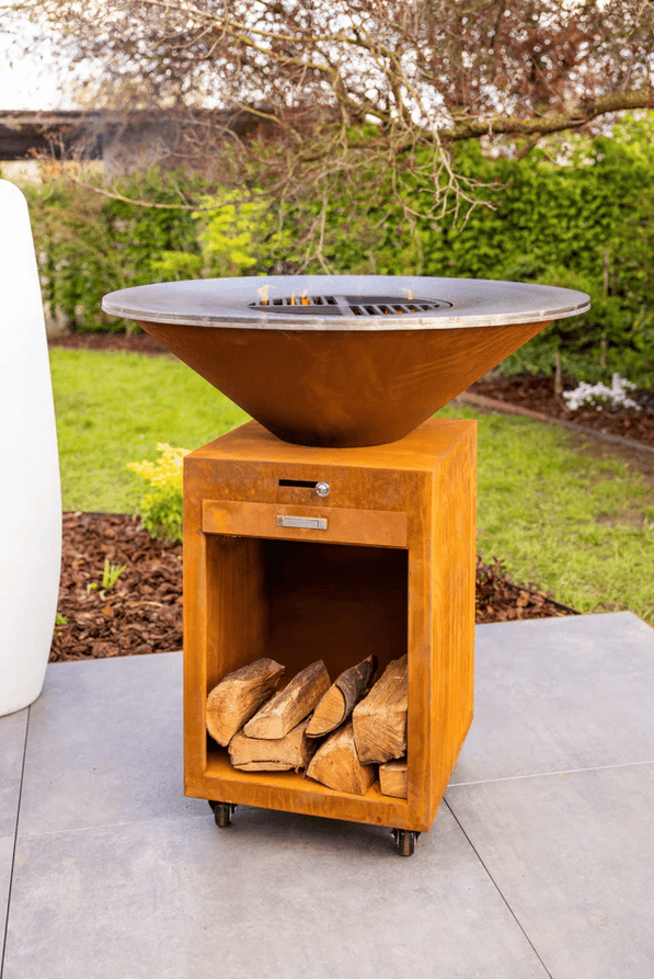 เตาผิงกลางแจ้ง KINGBE BRASERO 100 CM. (CORTEN STYLE)