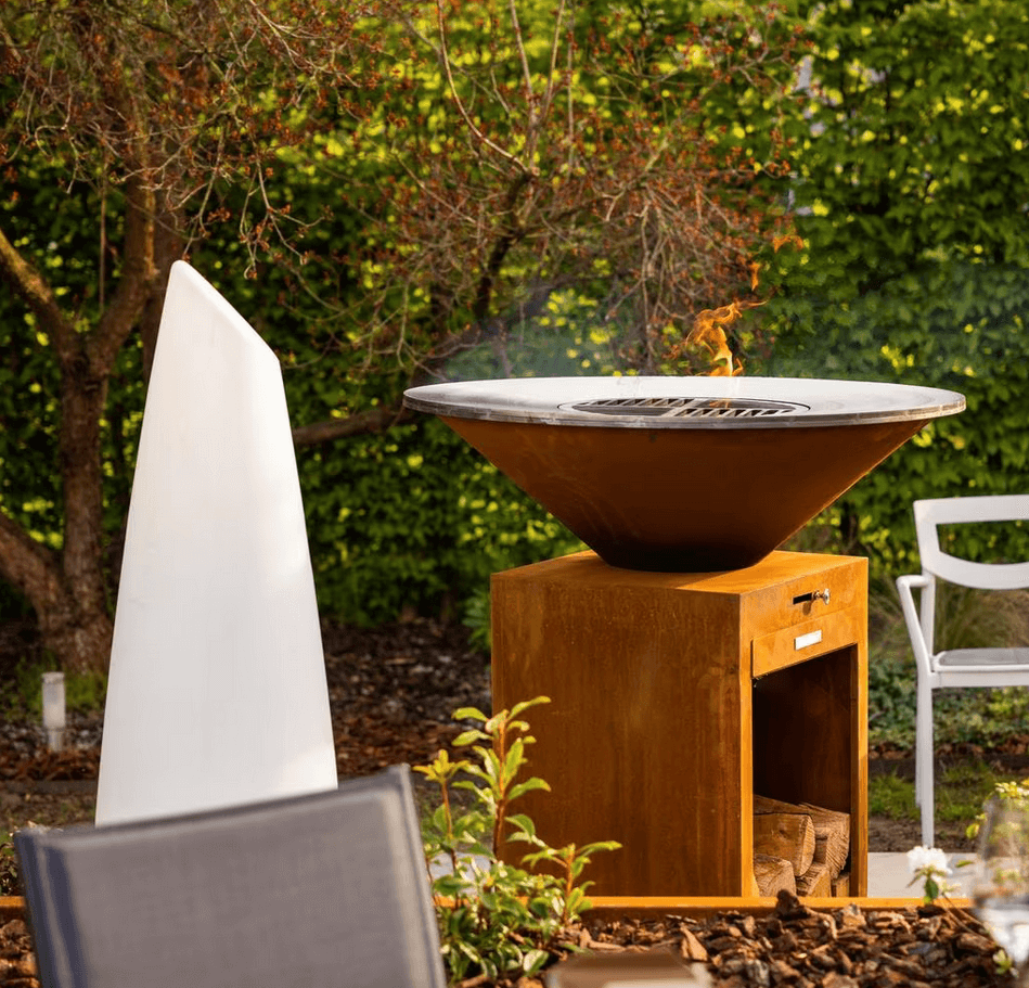 เตาผิงกลางแจ้ง KINGBE BRASERO 100 CM. (CORTEN STYLE)