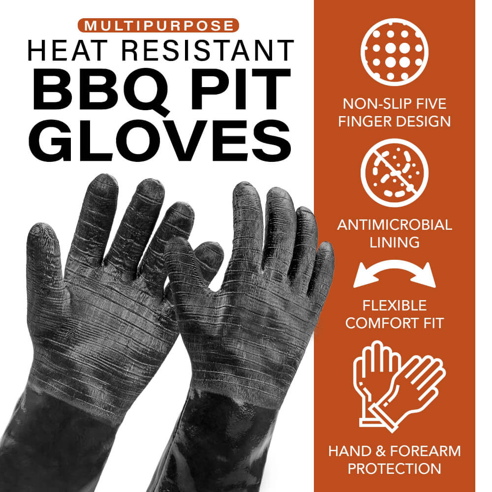 ถุงมือกันความร้อน KINGBE เคลือบนีโอพรีน ซับในผ้าฝ้าย 14นิ้ว_3