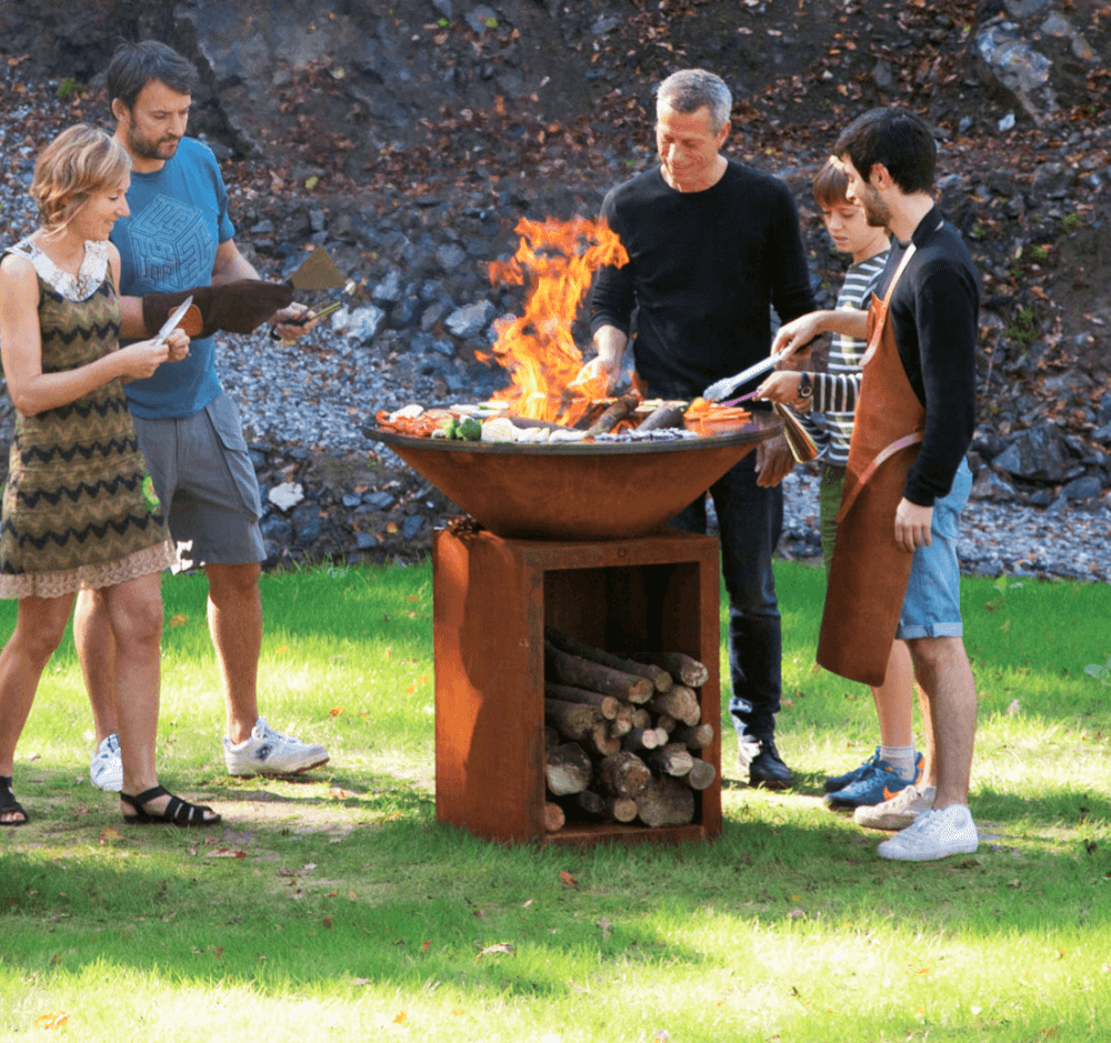 เตาผิงกลางแจ้ง KINGBE BRASERO 100 CM. (CORTEN STYLE)