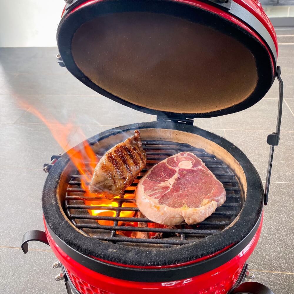 เตาถ่านบาร์บีคิว KINGBE KAMADO 13 นิ้ว สีแดง_8