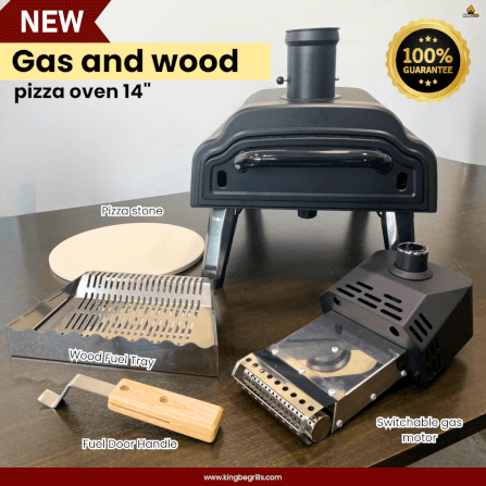 เตาอบพิซซ่า 2 เชื้อเพลิง KINGBE รุ่น MILANO DUAL PRO M14 (สำหรับพิซซ่าขนาด 14นิ้ว)_1