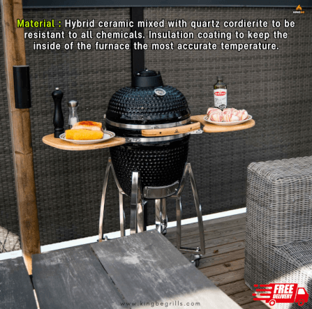 เตาถ่านบาร์บีคิว KINGBE KAMADO 18 นิ้ว สีดำ_2
